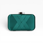Bolsa Festa Clutch Tecido Acetinado Verde Esmeralda