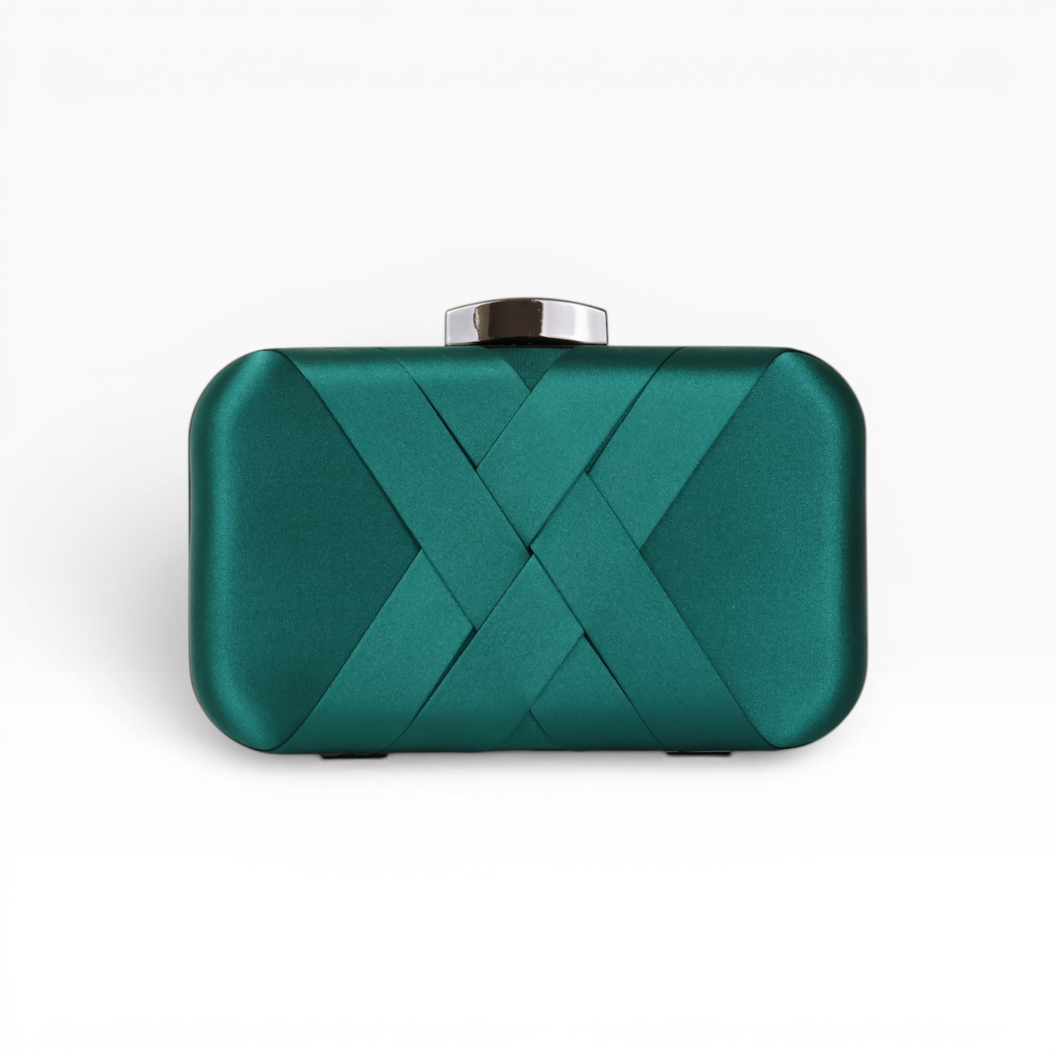 Bolsa Festa Clutch Tecido Acetinado Verde Esmeralda