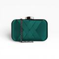 Bolsa Festa Clutch Tecido Acetinado Verde Esmeralda