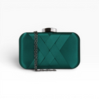 Bolsa Festa Clutch Tecido Acetinado Verde Esmeralda
