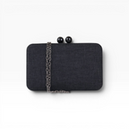 Bolsa Festa Clutch Tecido Preta