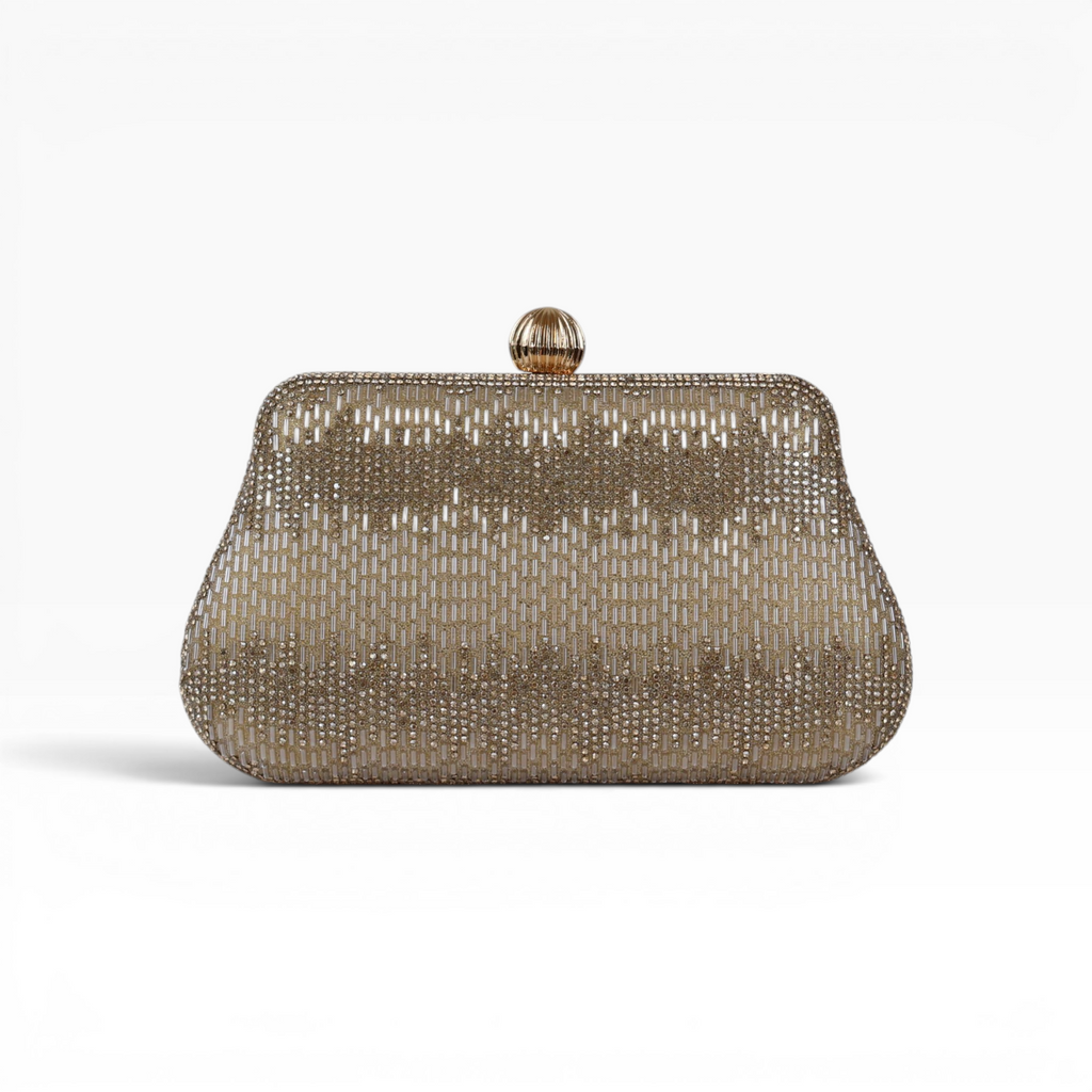 Bolsa Festa Clutch Vidrilhos Dourada