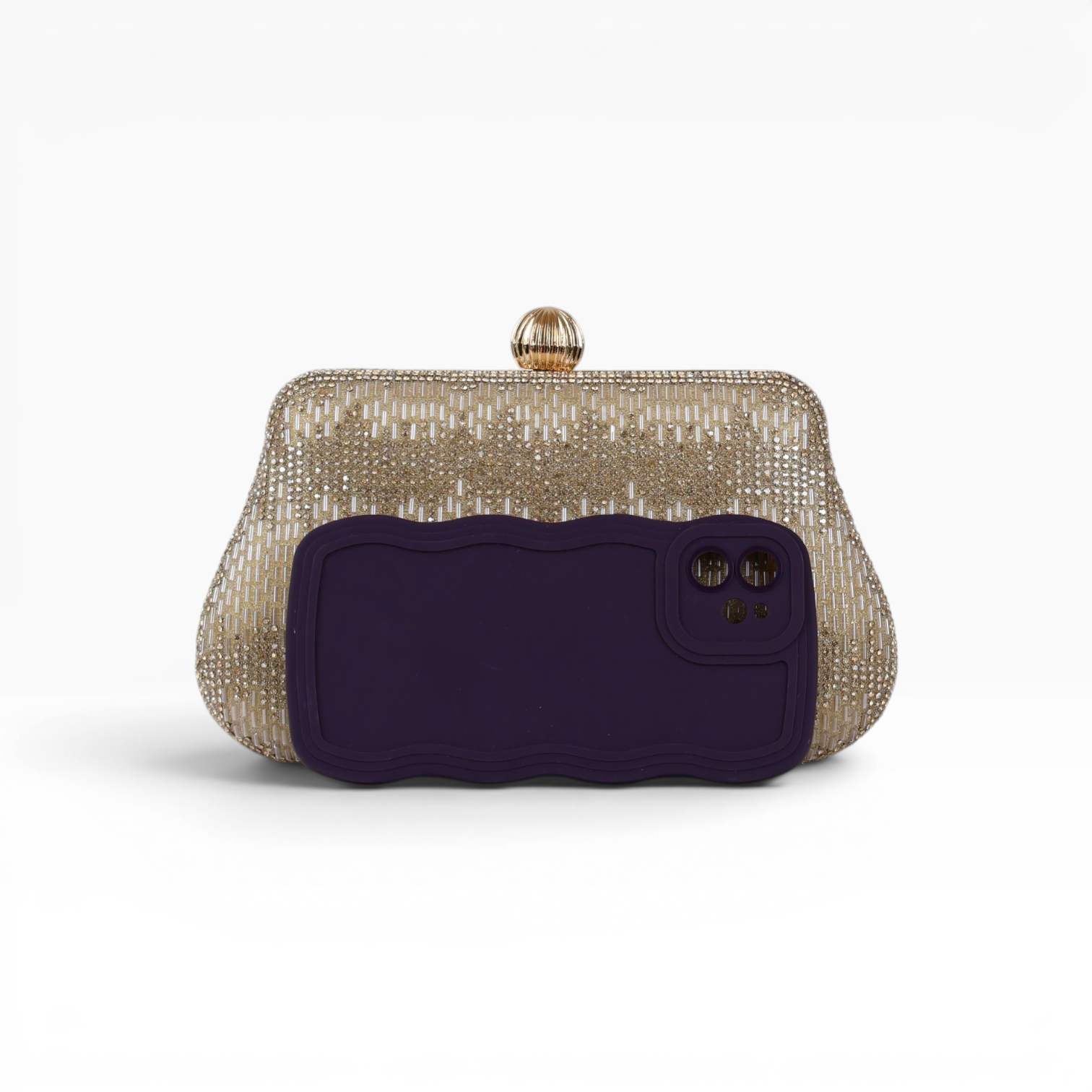 Bolsa Festa Clutch Vidrilhos Dourada