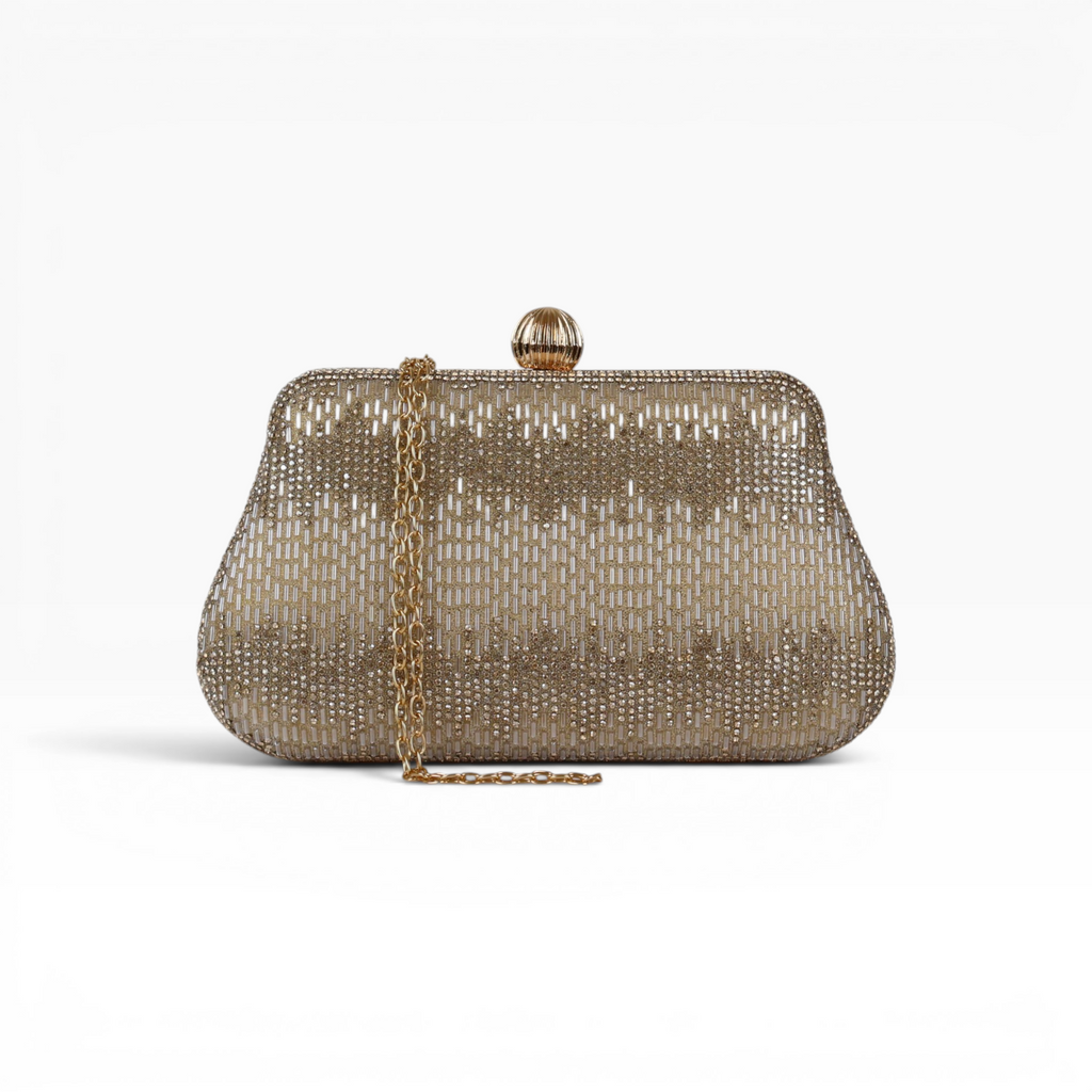 Bolsa Festa Clutch Vidrilhos Dourada