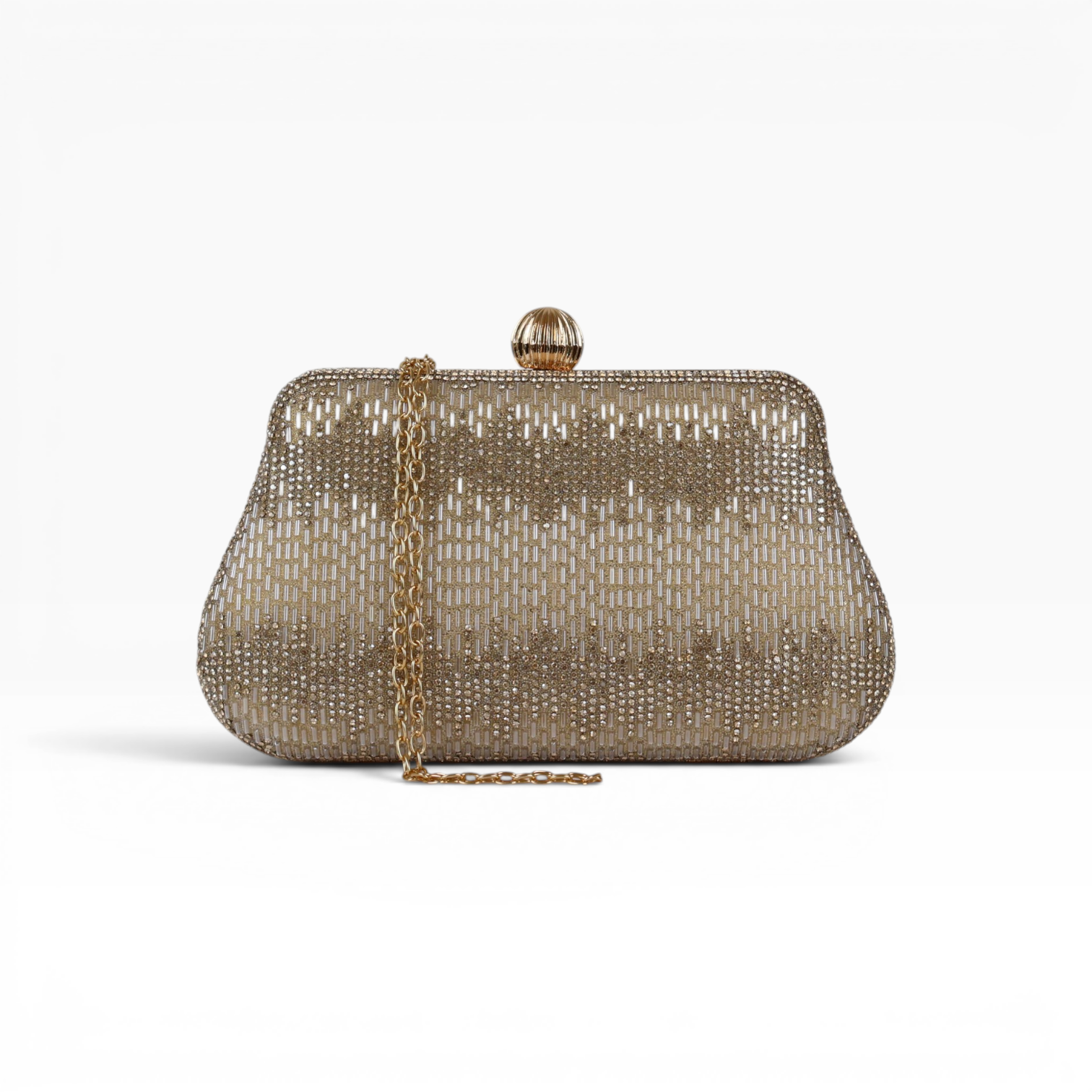 Bolsa Festa Clutch Vidrilhos Dourada