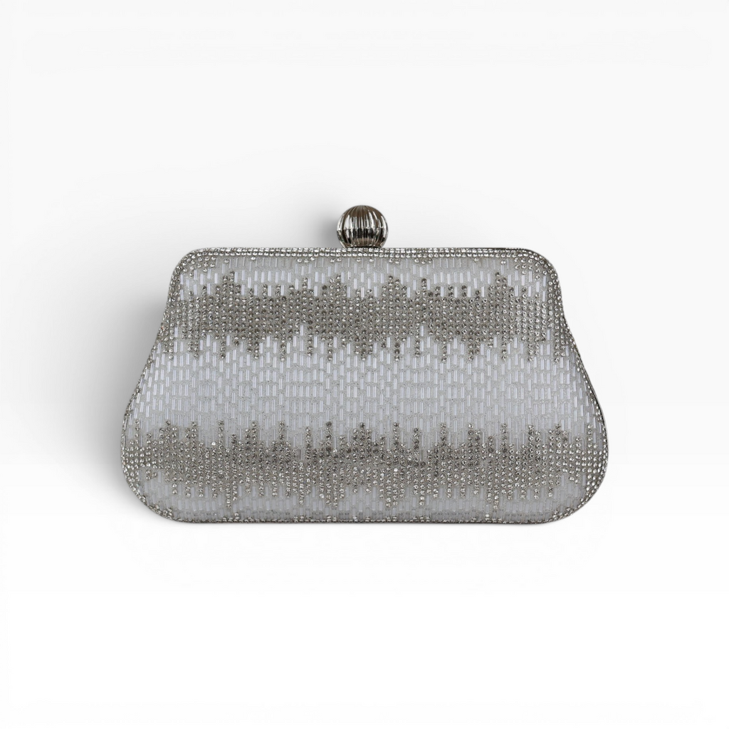 Bolsa Festa Clutch Vidrilhos Prateada
