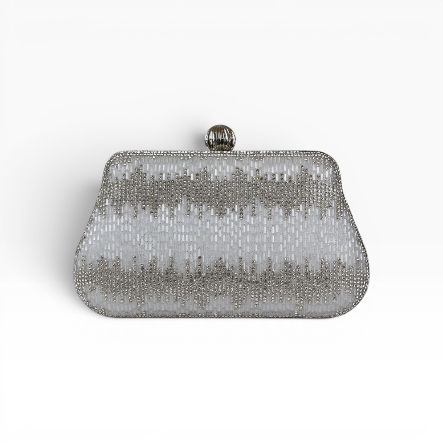 Bolsa Festa Clutch Vidrilhos Prateada
