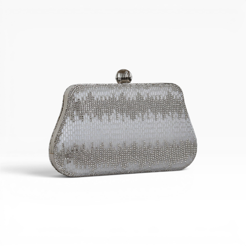 Bolsa Festa Clutch Vidrilhos Prateada