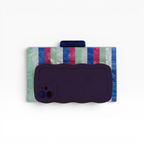 Bolsa de Festa Clutch Acrílico Listras Azul
