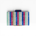 Bolsa de Festa Clutch Acrílico Listras Azul