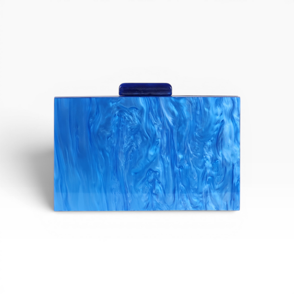 Bolsa de Festa Clutch Acrílico Listras Azul