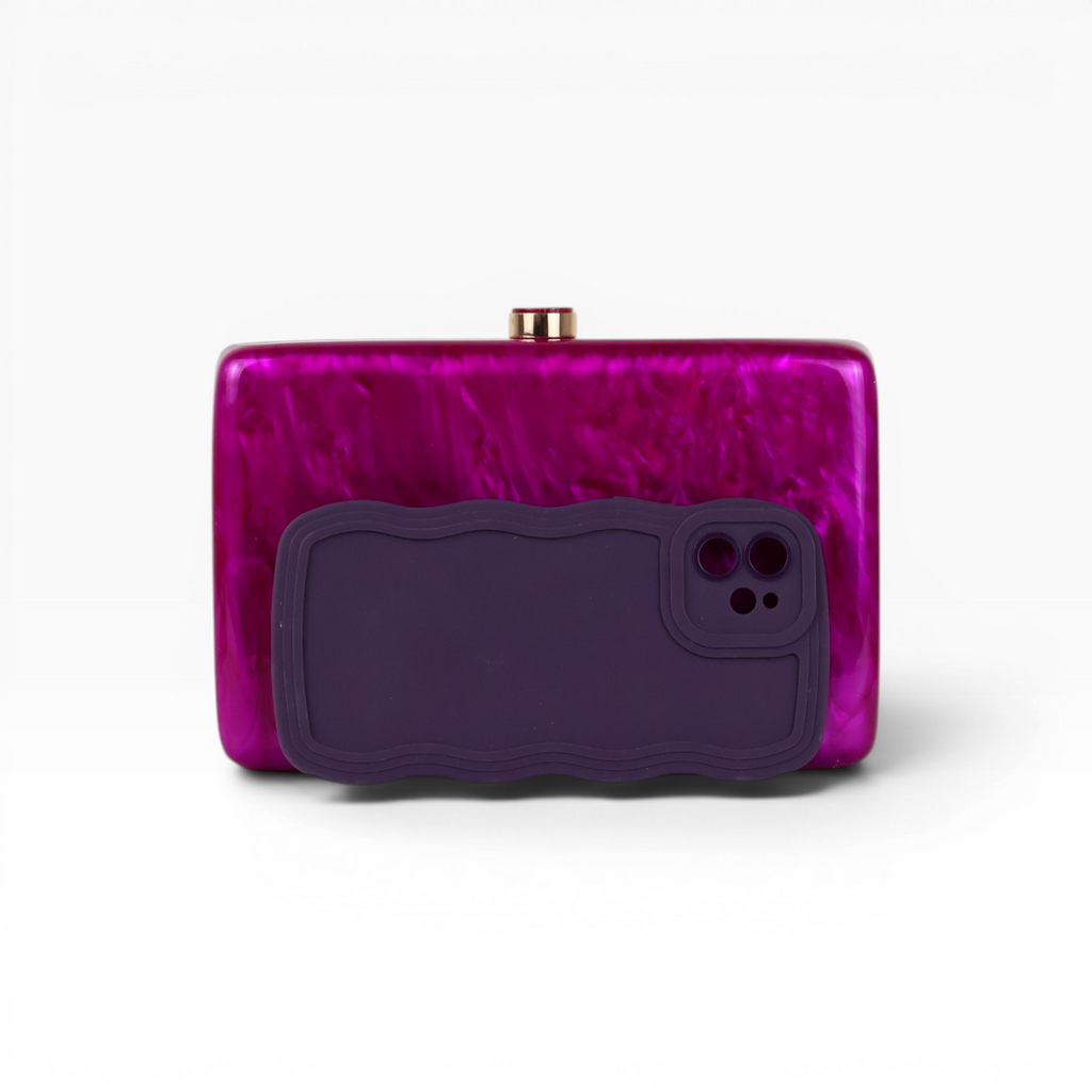 Bolsa de Festa Clutch Acrílico Fúcsia