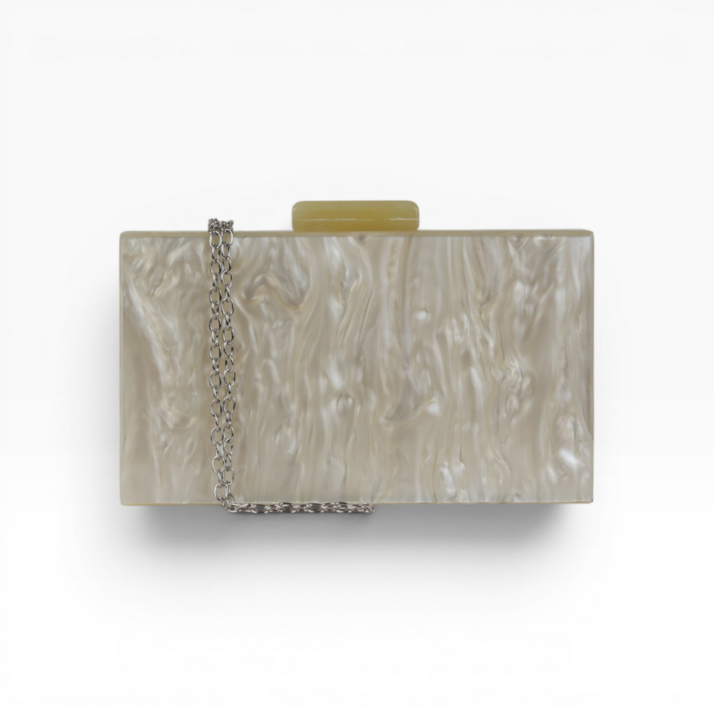 Bolsa de Festa Clutch Acrílico Bege Claro