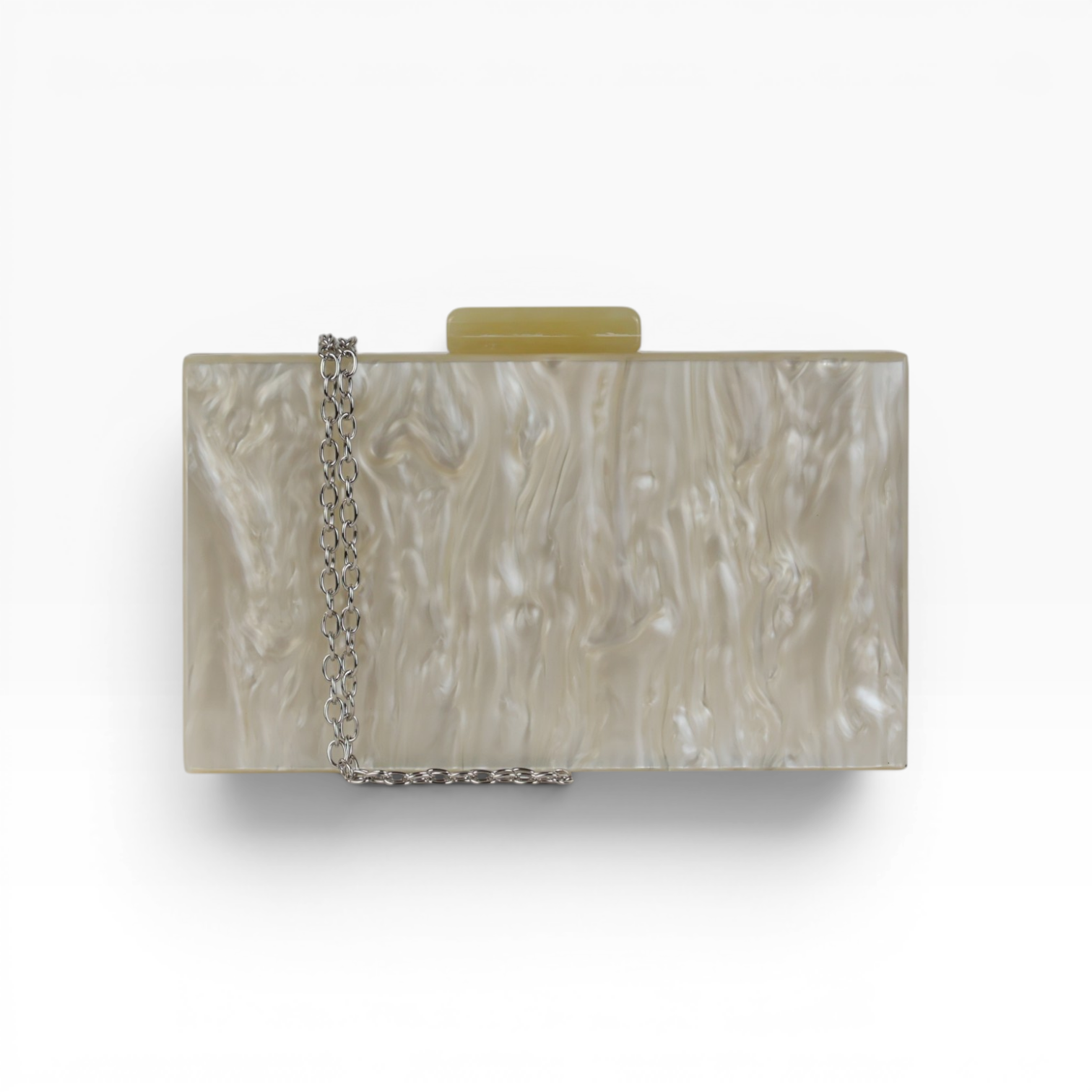 Bolsa de Festa Clutch Acrílico Bege Claro