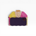 Bolsa de Festa Clutch Acrílico Bege e Rosa