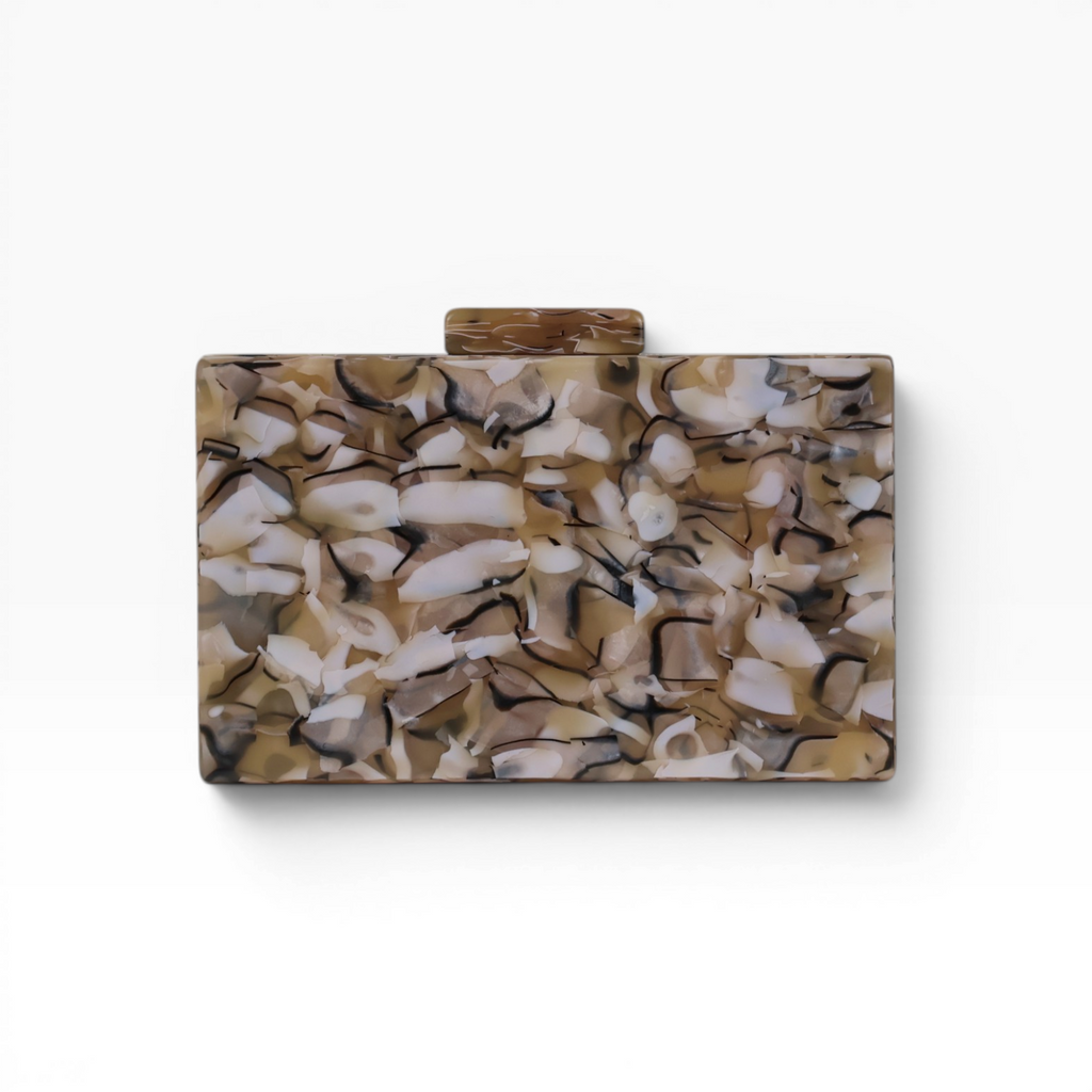 Bolsa de Festa Clutch Acrílico Caramelo Rajado