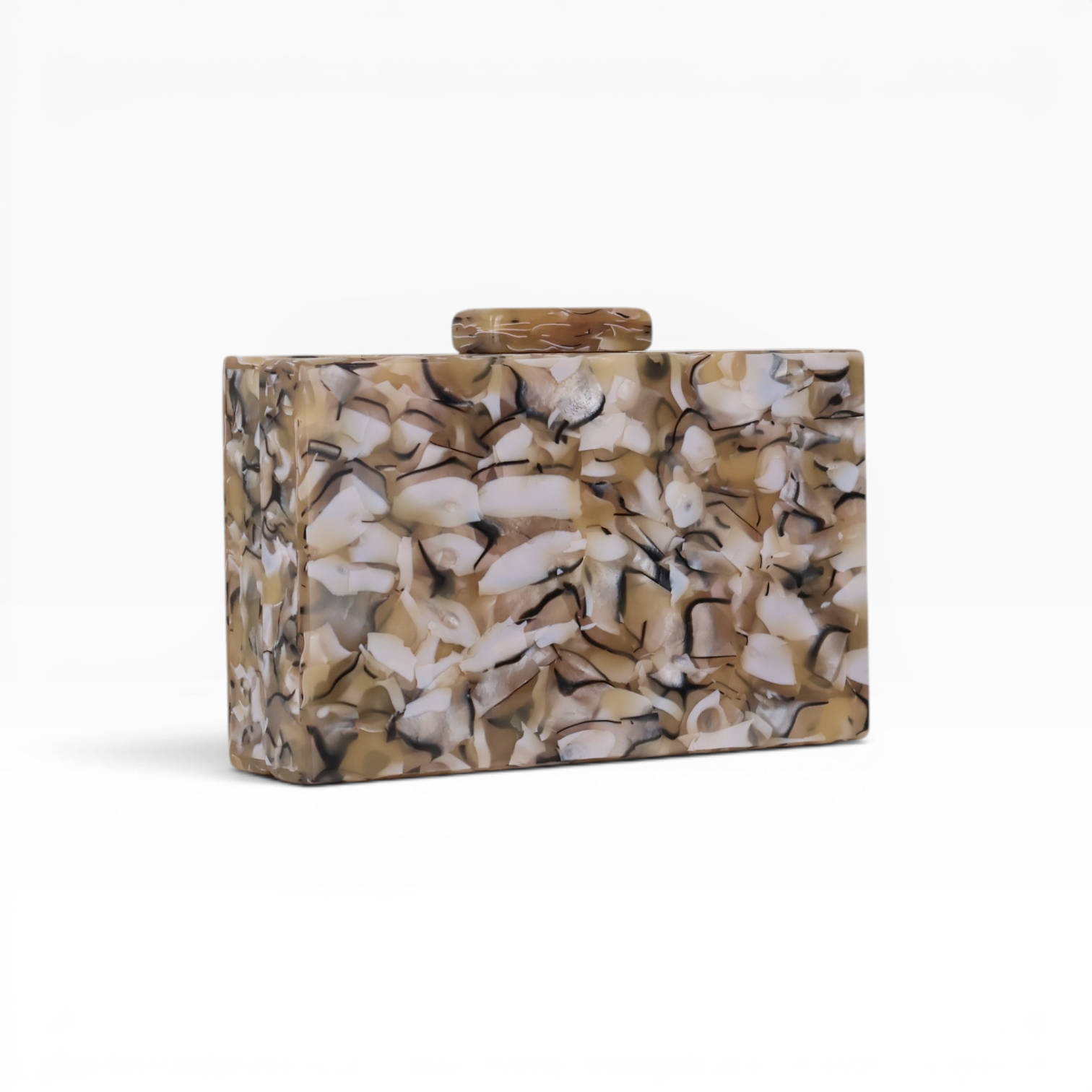 Bolsa de Festa Clutch Acrílico Caramelo Rajado