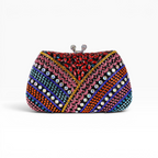 Bolsa Festa Clutch Pedraria Strass Colorida
