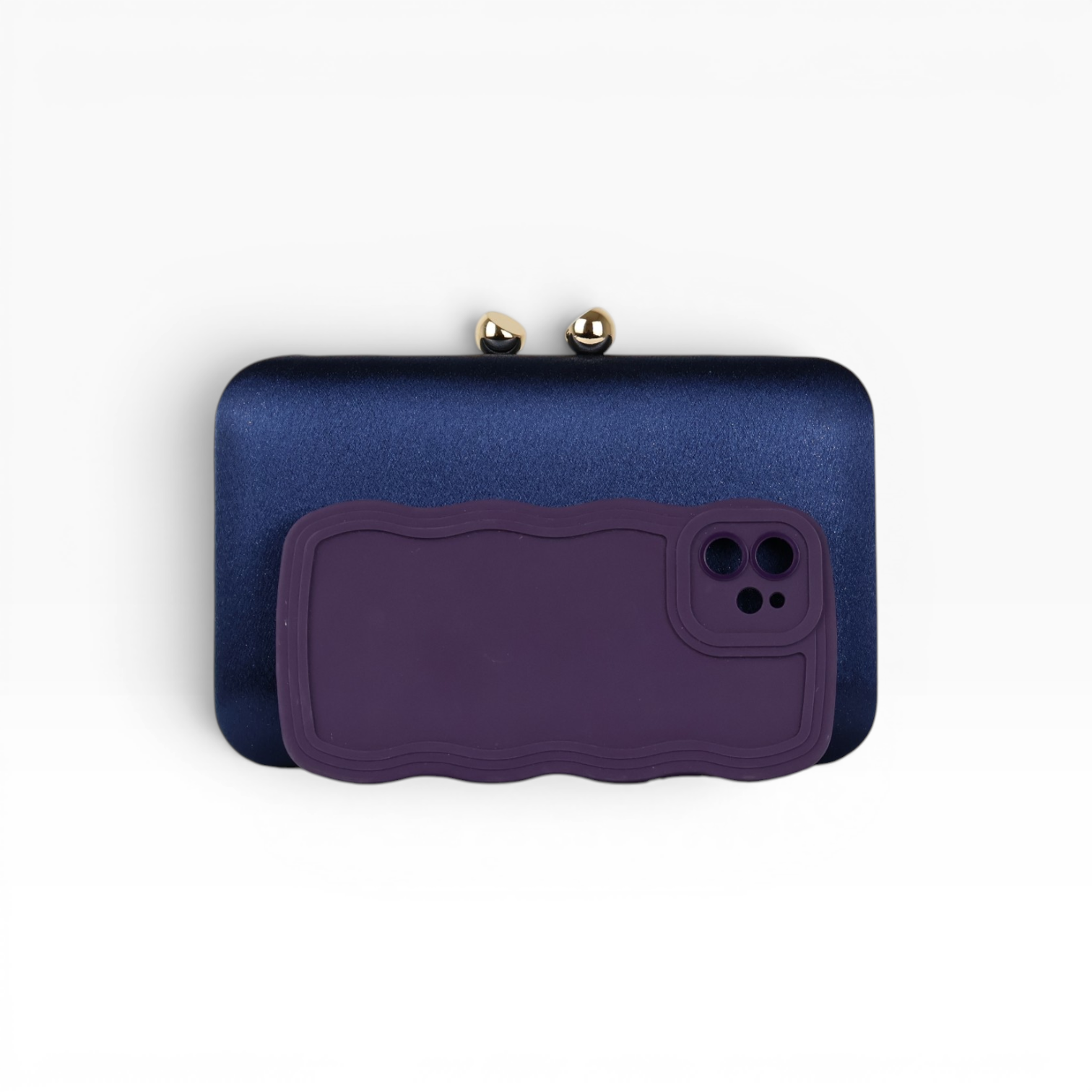 Bolsa Clutch Festa Cetim Azul Marinho