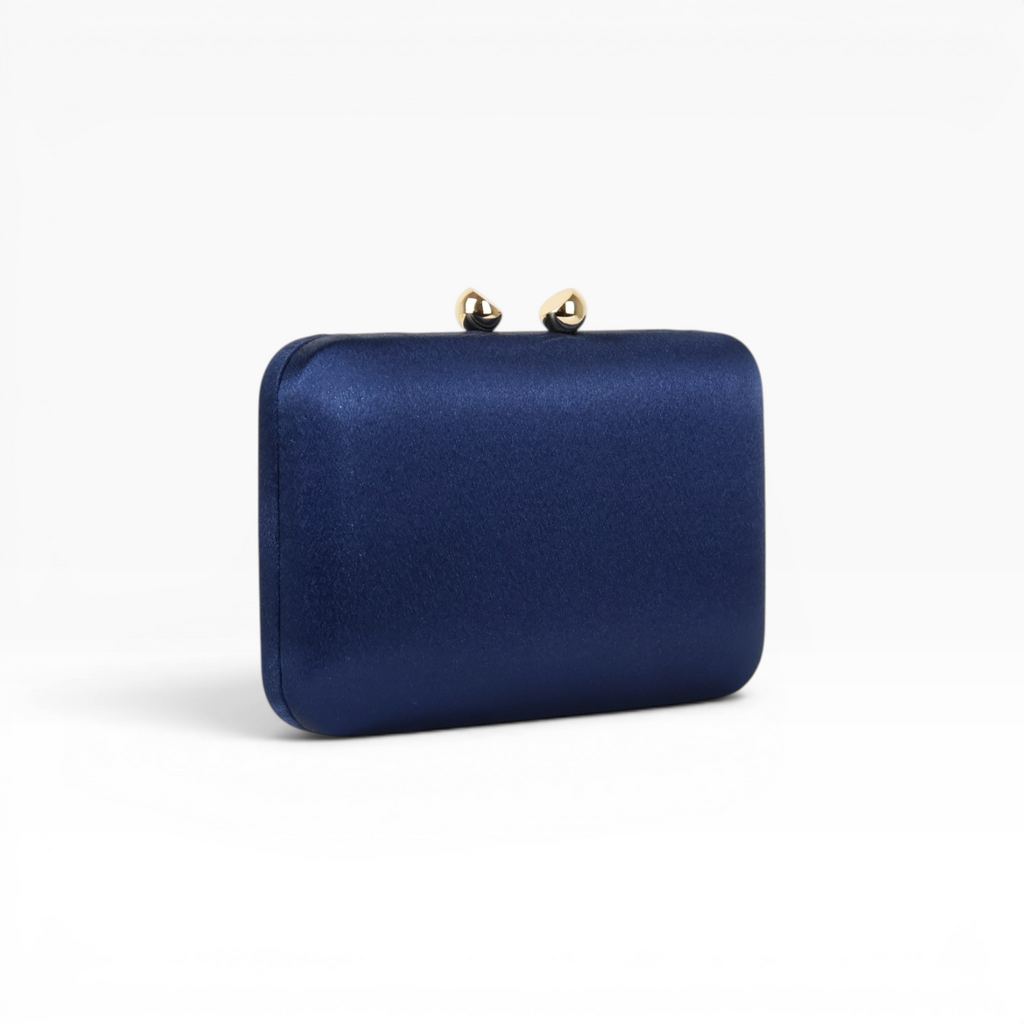 Bolsa Clutch Festa Cetim Azul Marinho