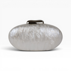 Bolsa Clutch Festa Acrílico Oval Branca