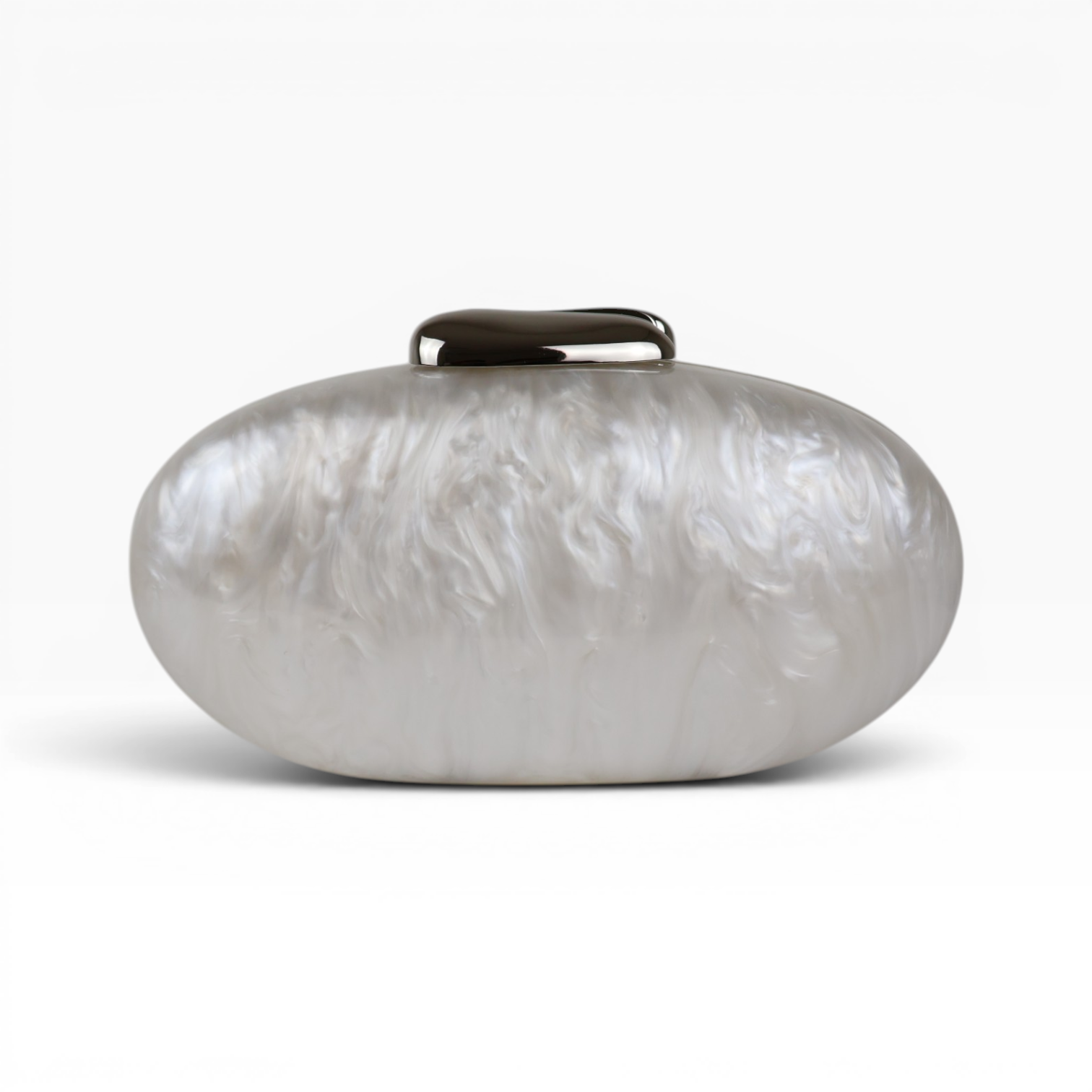Bolsa Clutch Festa Acrílico Oval Branca