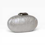 Bolsa Clutch Festa Acrílico Oval Branca