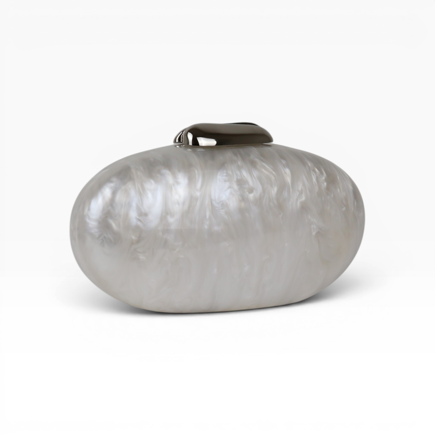 Bolsa Clutch Festa Acrílico Oval Branca