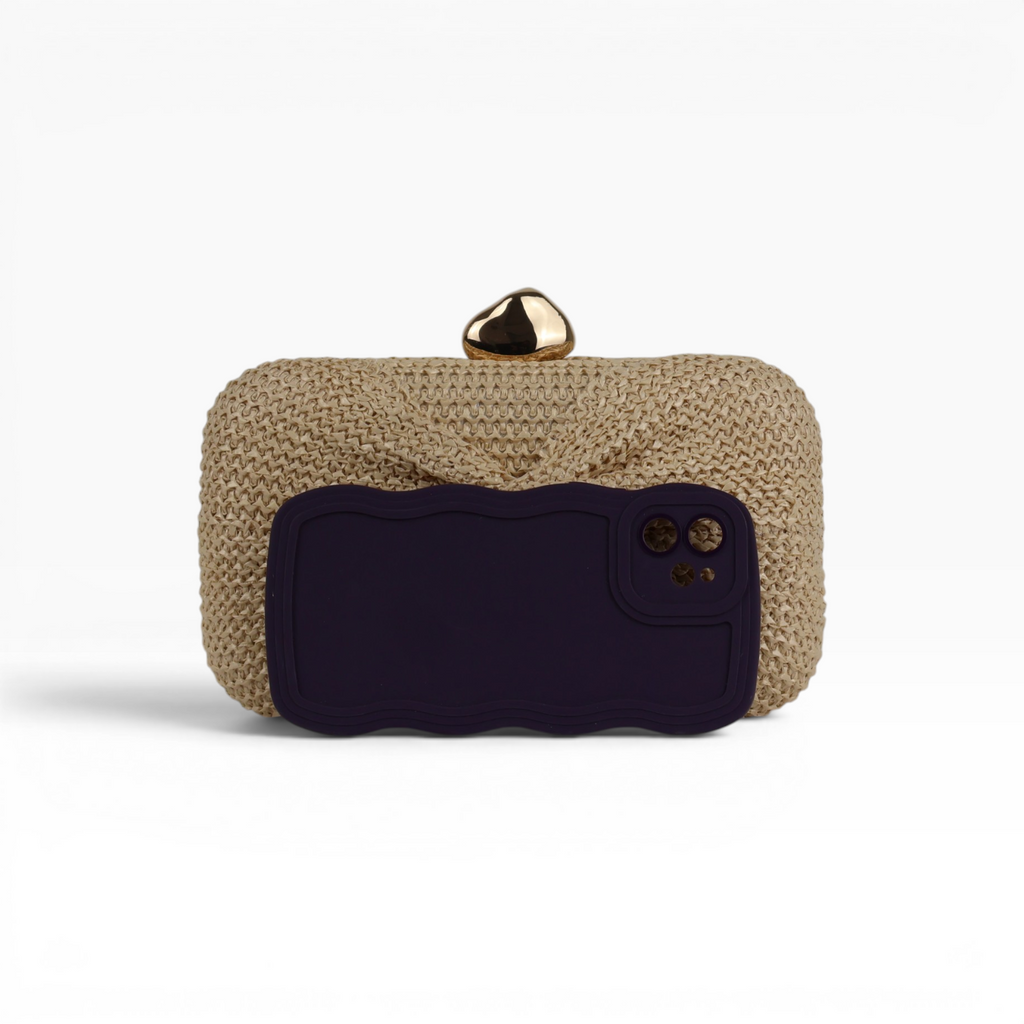 Bolsa Clutch Festa Palha Bege