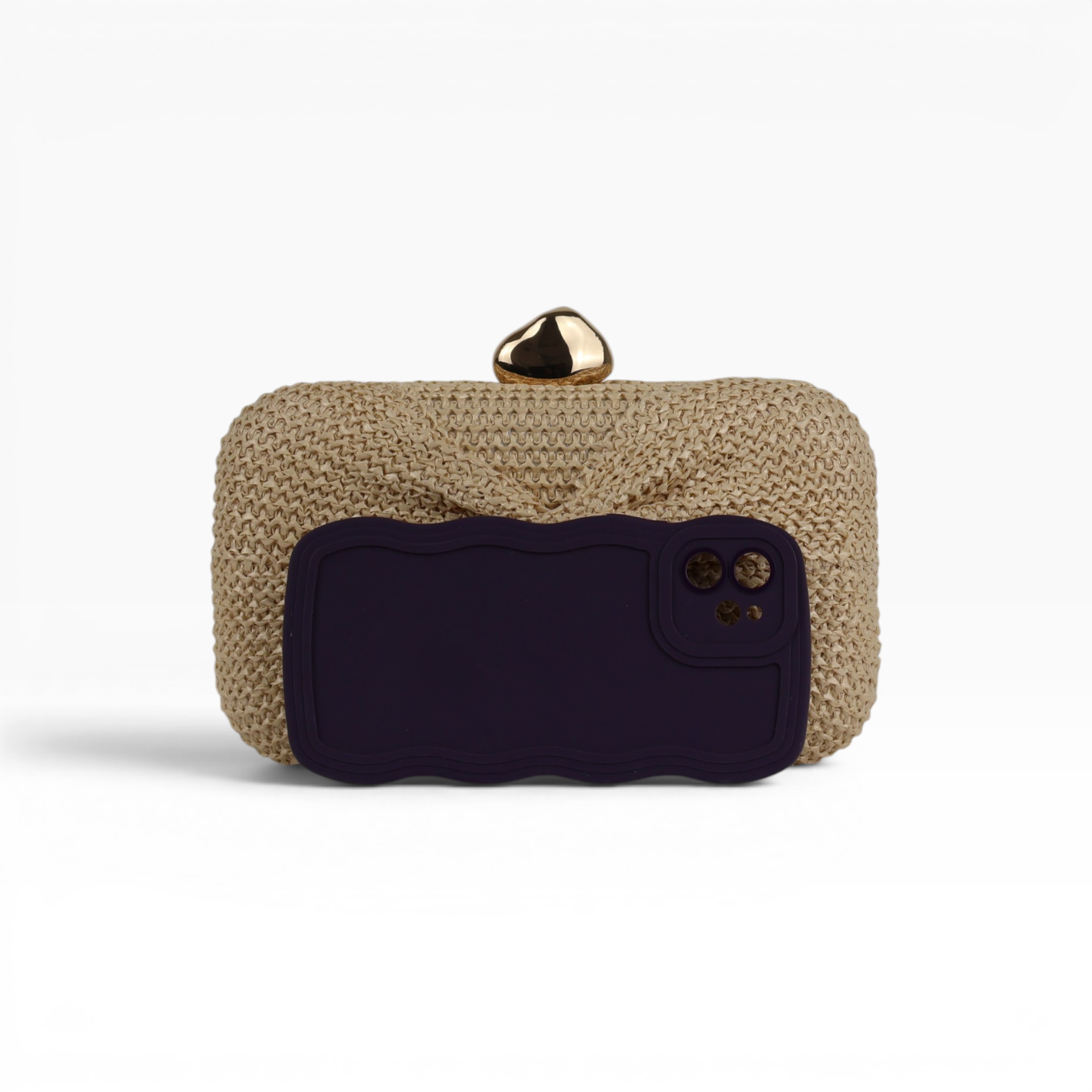 Bolsa Clutch Festa Palha Bege