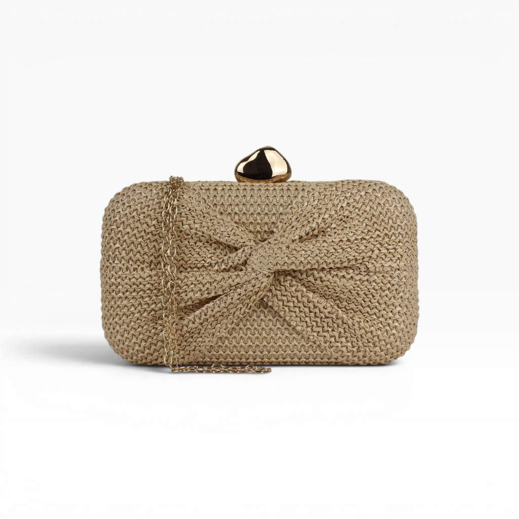Bolsa Clutch Festa Palha Bege