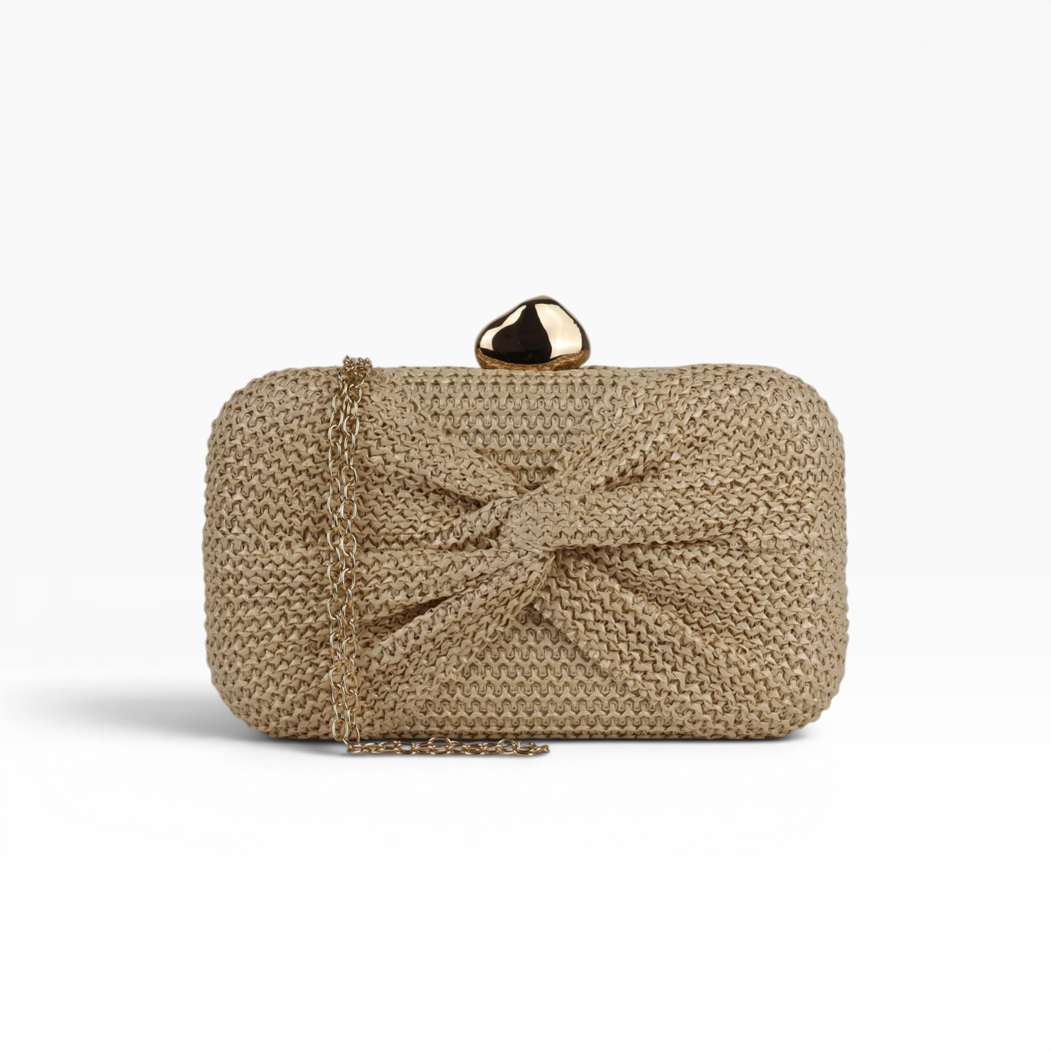 Bolsa Clutch Festa Palha Bege