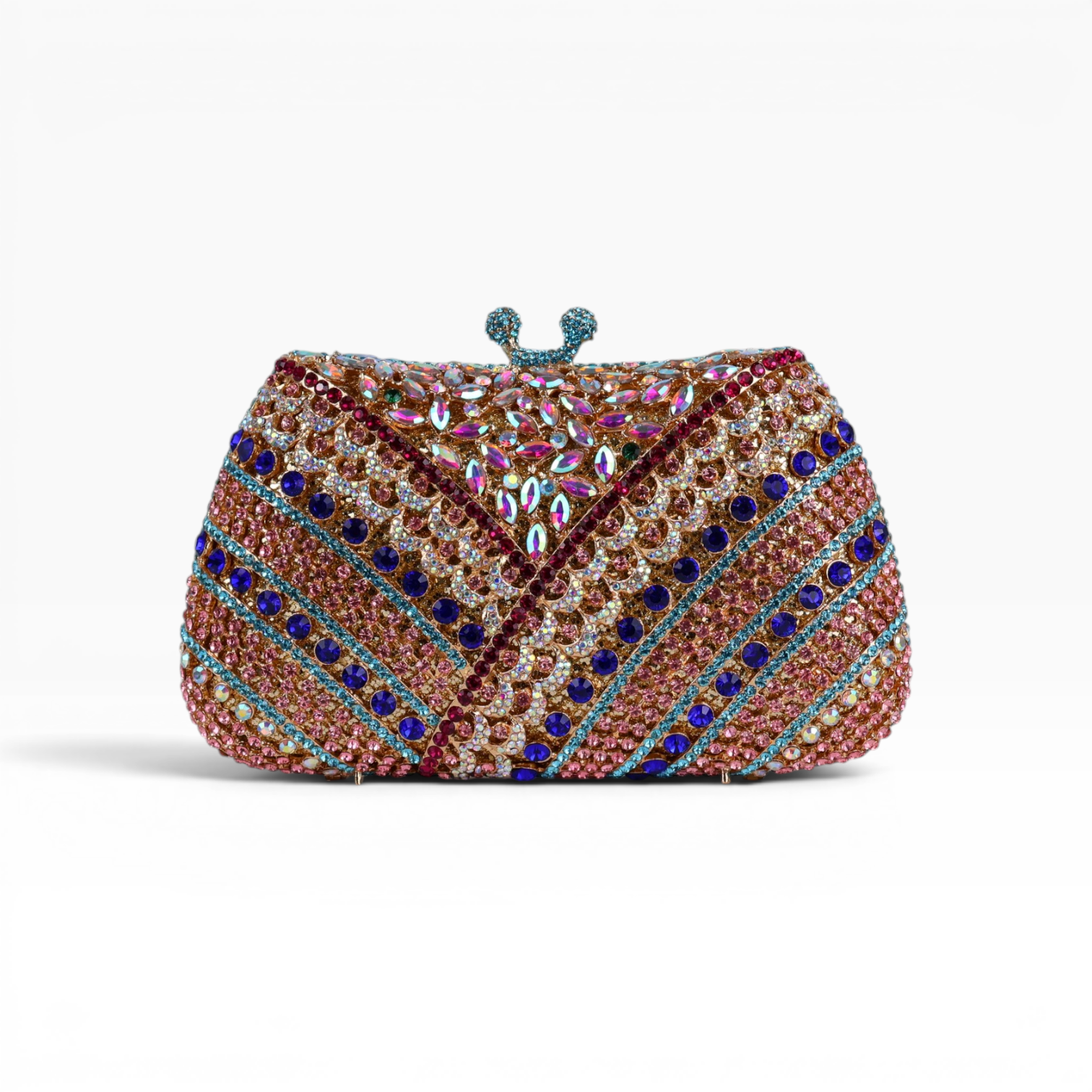 Bolsa Festa Clutch Pedraria Strass Colorida