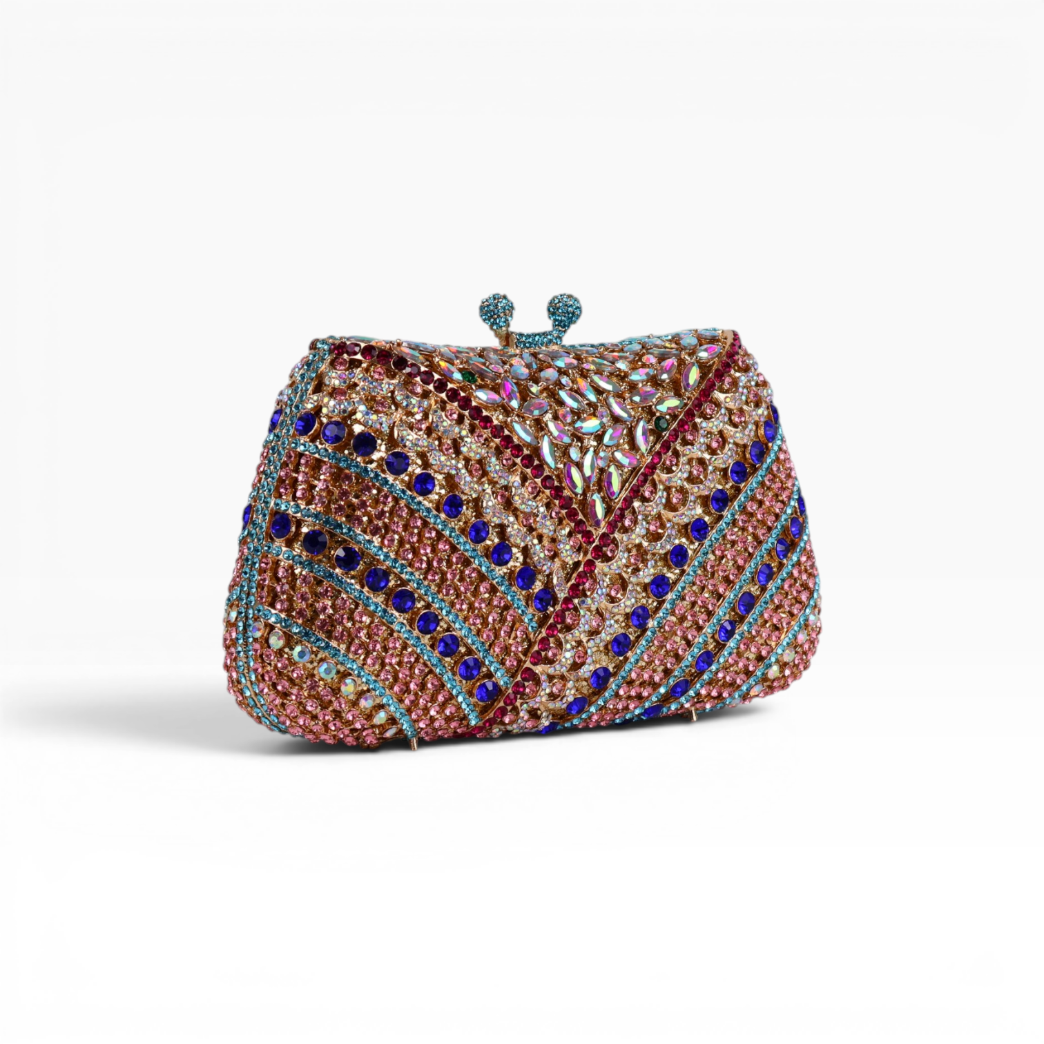 Bolsa Festa Clutch Pedraria Strass Colorida