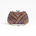 Bolsa Festa Clutch Pedraria Strass Colorida