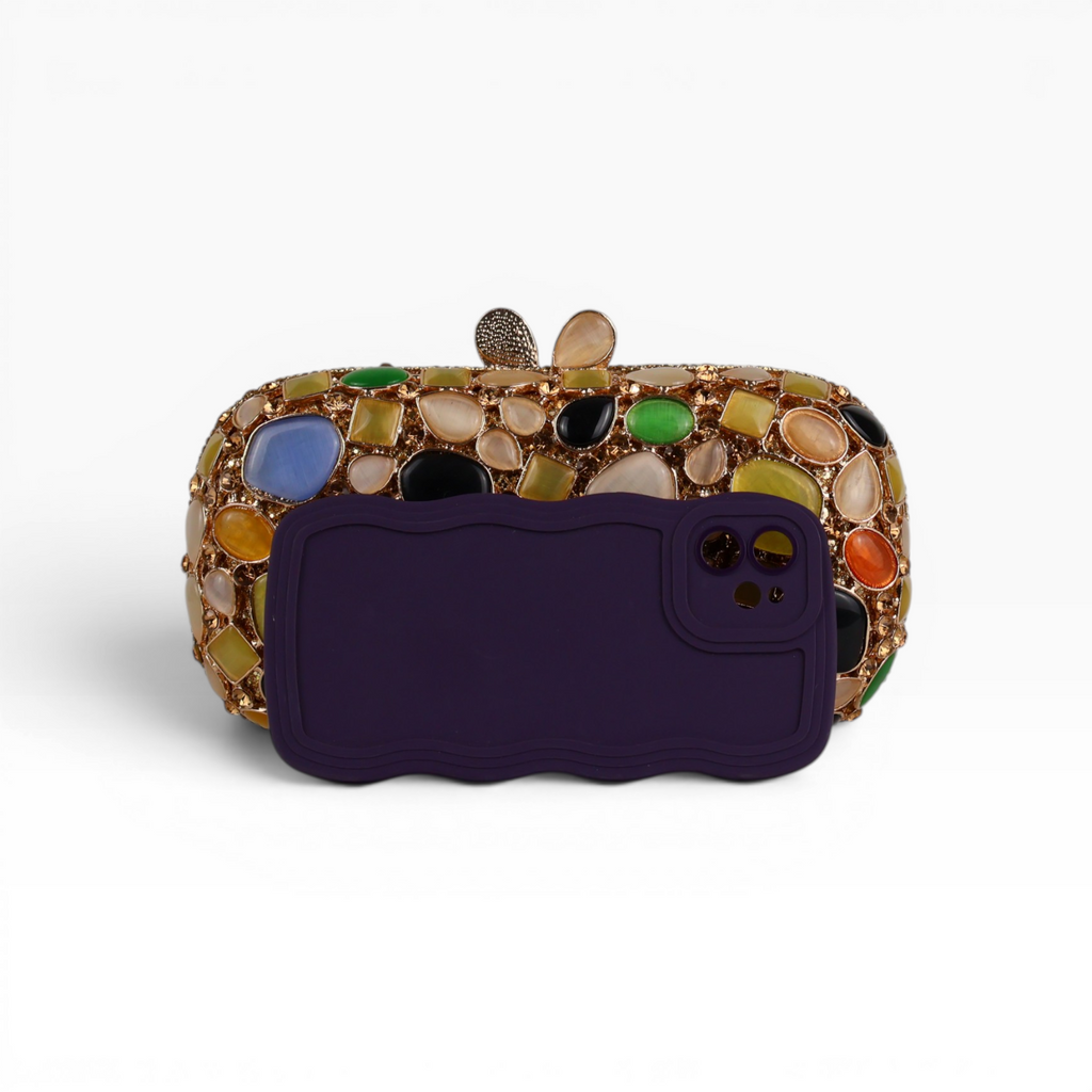 Bolsa Festa Clutch Pedraria Colorida