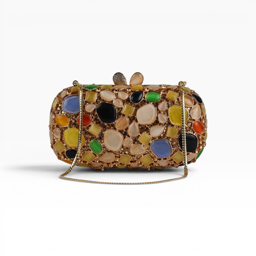 Bolsa Festa Clutch Pedraria Colorida