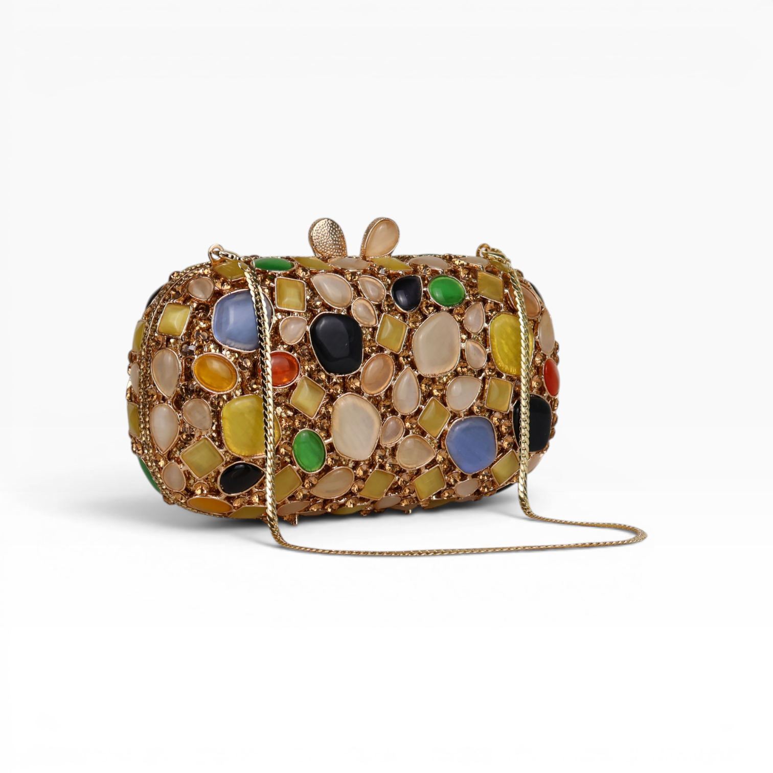 Bolsa Festa Clutch Pedraria Colorida