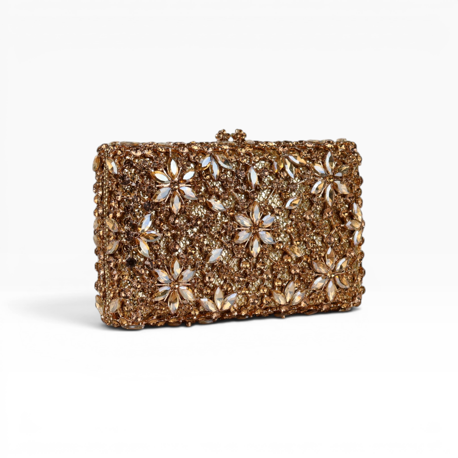 Bolsa Festa Clutch Pedraria Strass Dourada