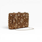 Bolsa Festa Clutch Pedraria Strass Dourada