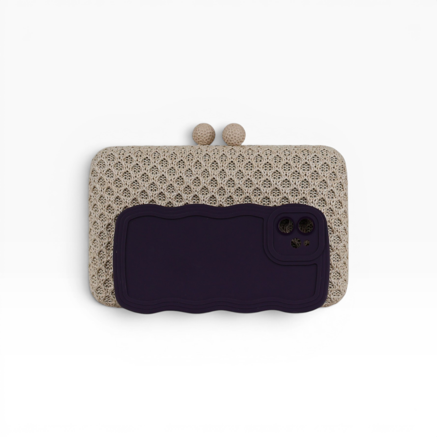 Bolsa Clutch Festa Palha Bege Nude
