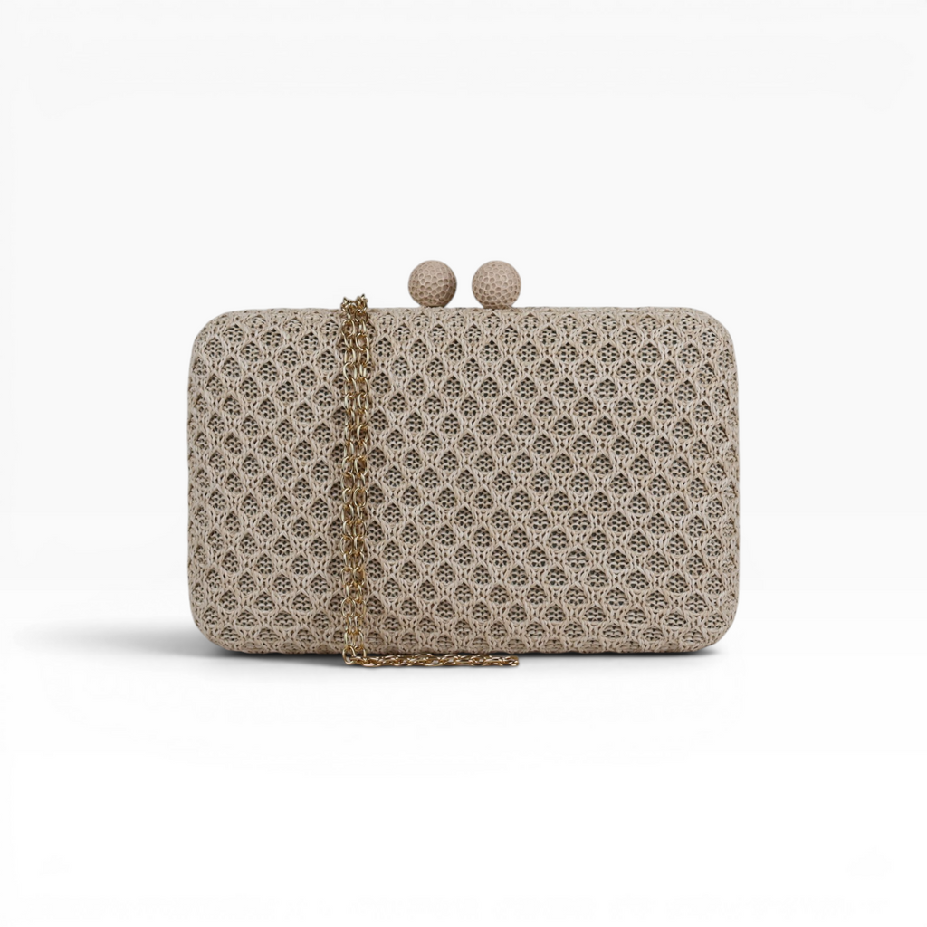 Bolsa Clutch Festa Palha Bege Nude