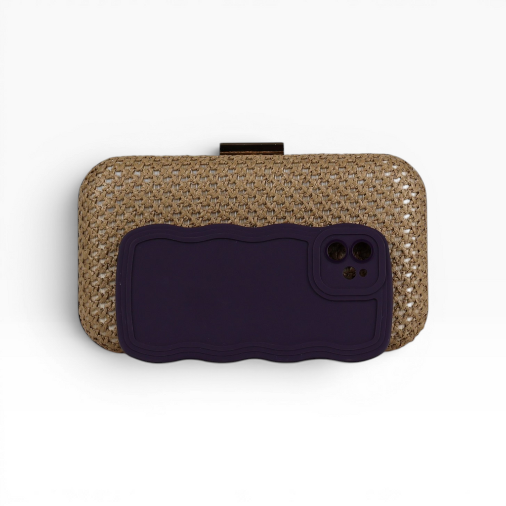 Bolsa Clutch Festa Palha Bege