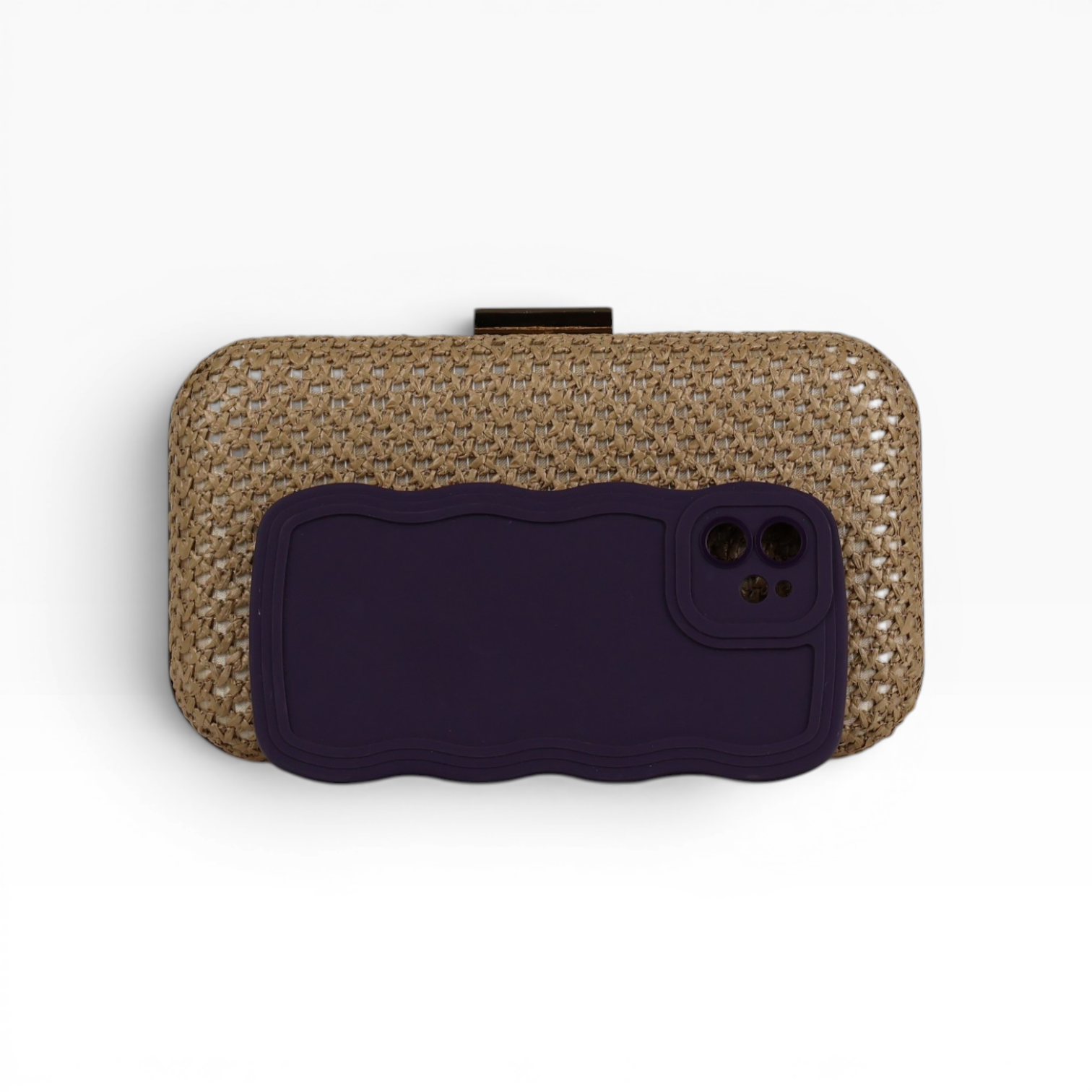 Bolsa Clutch Festa Palha Bege