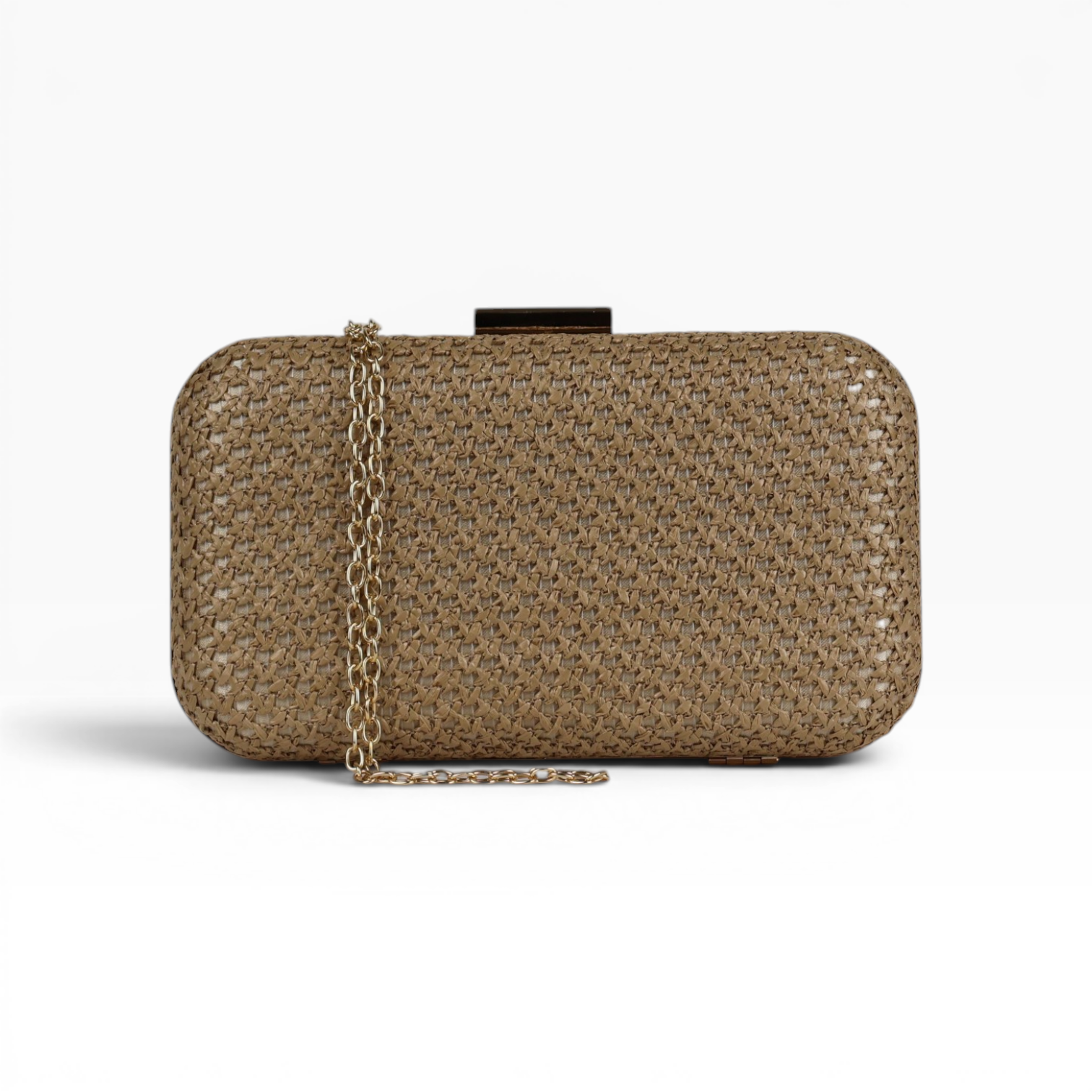 Bolsa Clutch Festa Palha Bege
