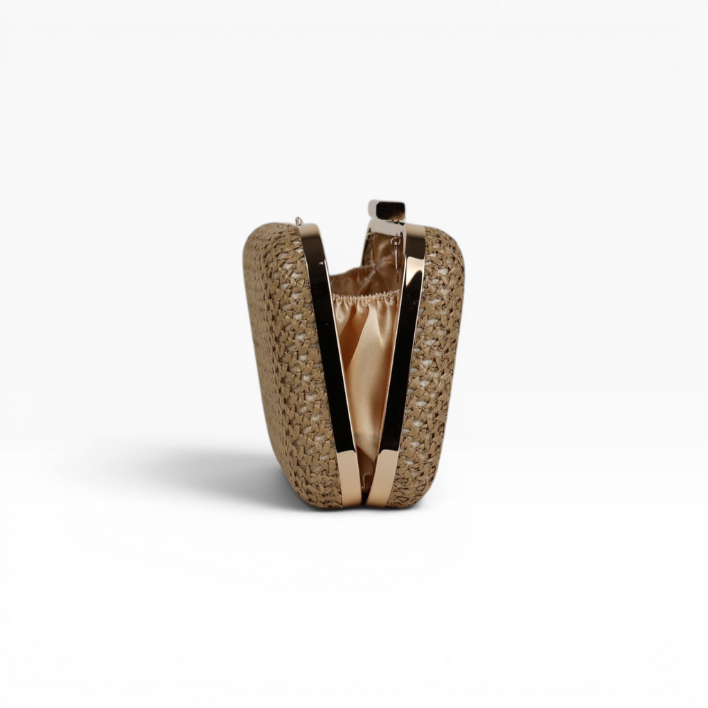 Bolsa Clutch Festa Palha Bege