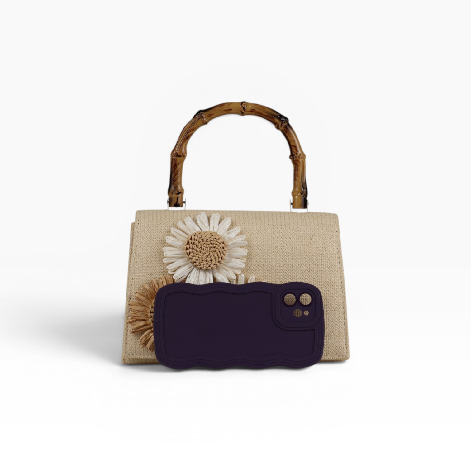Bolsa de Mão Palha Bege Claro