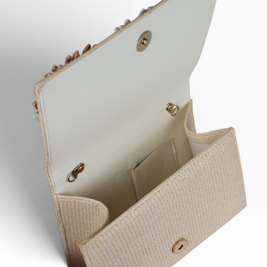 Bolsa de Mão Palha Bege Claro