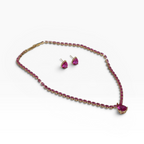 Kit Colar e Brinco - Rosa - Semijoia