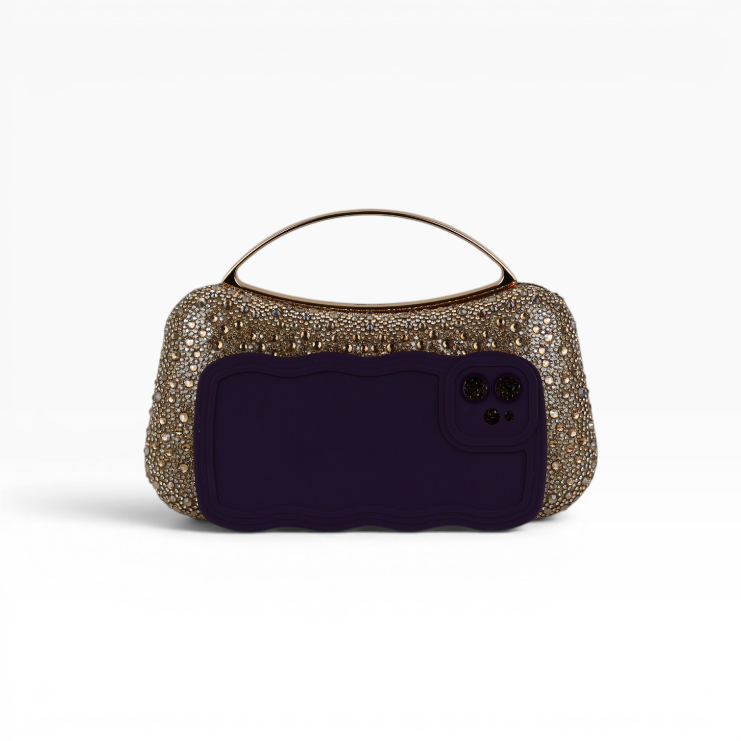 Bolsa de Mão Top Handle Strass Dourada